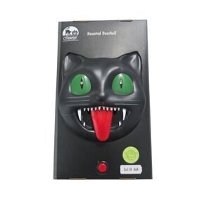 Halloween Haunted Black Cat Doorbell with Light & Sound Effects Trick Or Treat